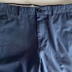 Lands' End Men's Classic 100% Cotton Twill Navy Chino Flat Front Pants 33/31.5"